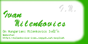 ivan milenkovics business card